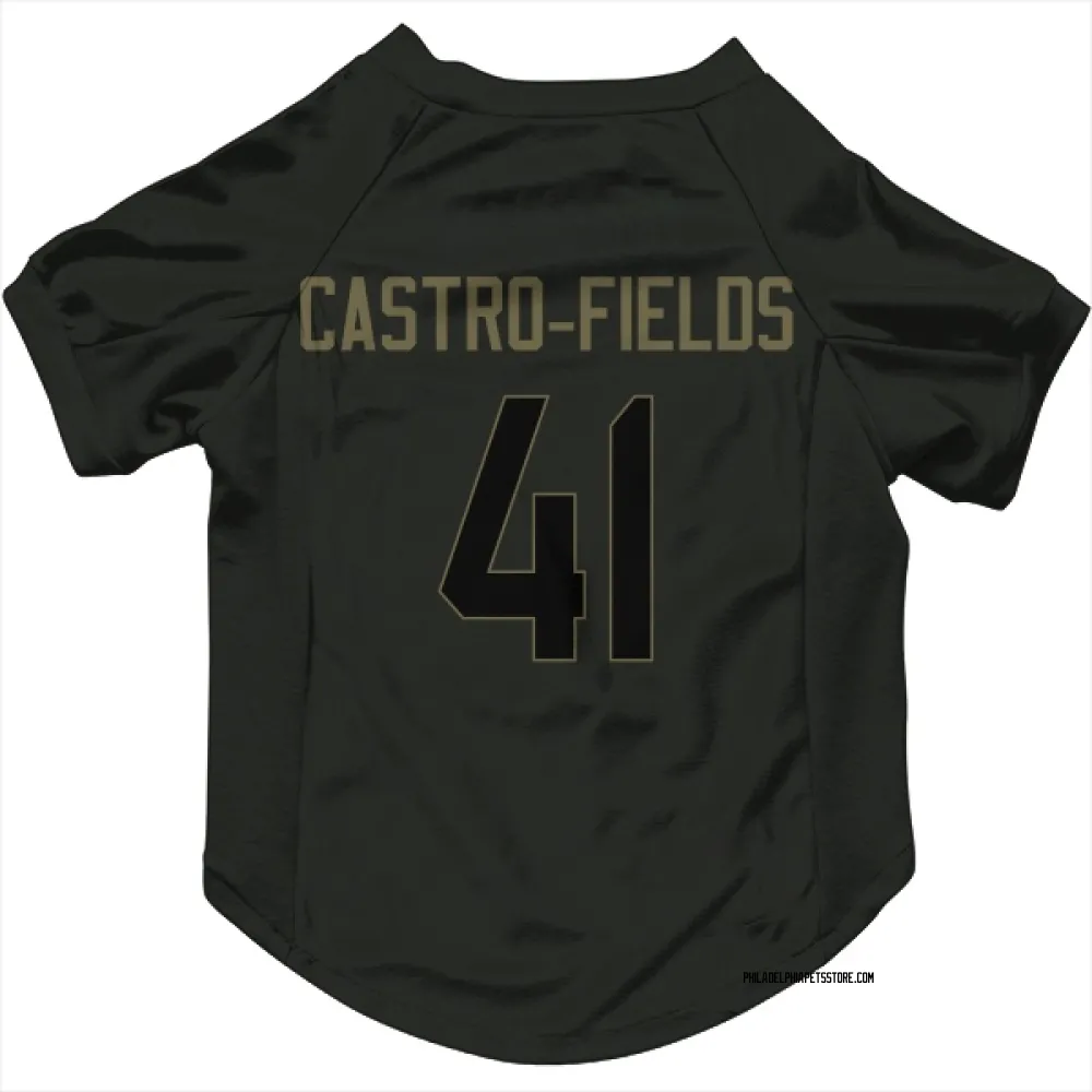 Philadelphia Eagles Tariq Castro-Fields Black Service Pet Jersey for Dog & Cat